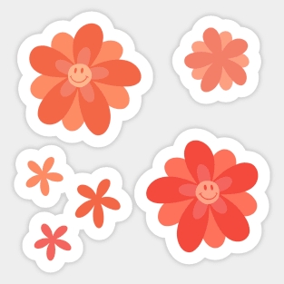 Bright and Cheerful Flower Smiley Face pack Sticker